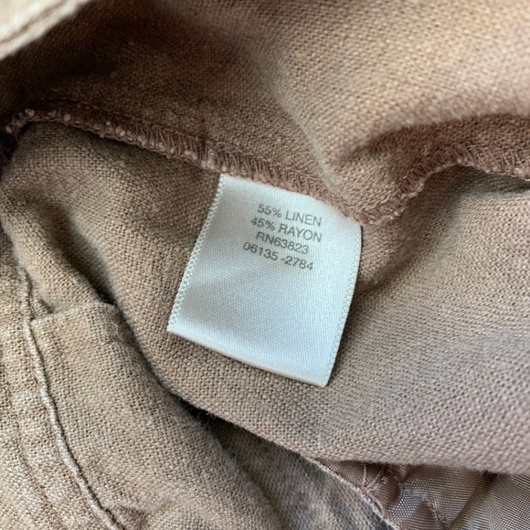 Brown Linen-blend Capris 4 - Picture 8 of 9